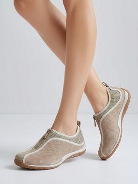 Merrell Lorelei Hiking Leather Zip-Front Athletic Shoes Brown Suede Women Sz 7.5